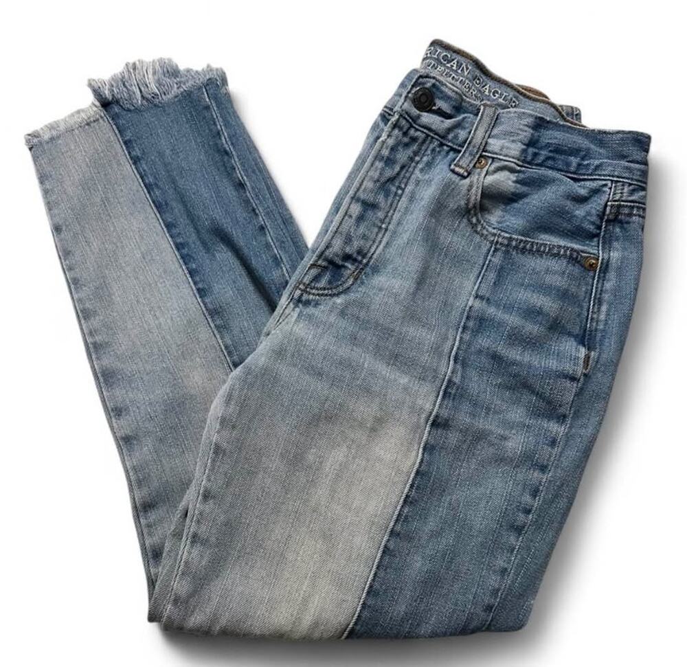 Women's American Eagle Vintage Hi-Rise Two-Tone Jeans 6